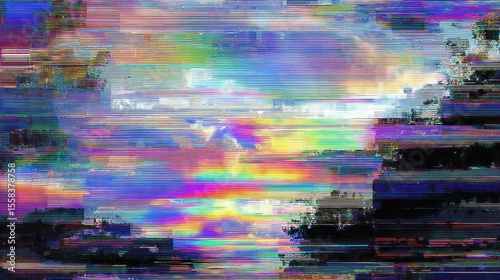 Color-separated glitch distortion pattern