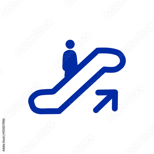 Up Escalator Icon – Public Signage Pictogram・上りエスカレーターのアイコン｜案内用ピクトグラム素材	