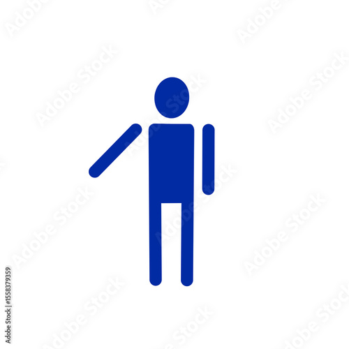 Guiding Person Icon – One Arm Out, Instruction or Attention Gesture Symbol・案内・誘導する人物のアイコン｜片手を差し出すジェスチャーのピクトグラム