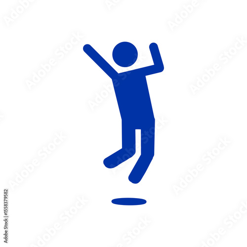 Jumping Person Icon on One Leg – Active Motion Symbol・片足ジャンプをする人のアイコン｜アクティブな動作を表現したシンボル