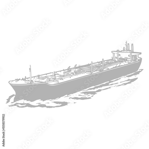 Oil tanker ship Icon shadow