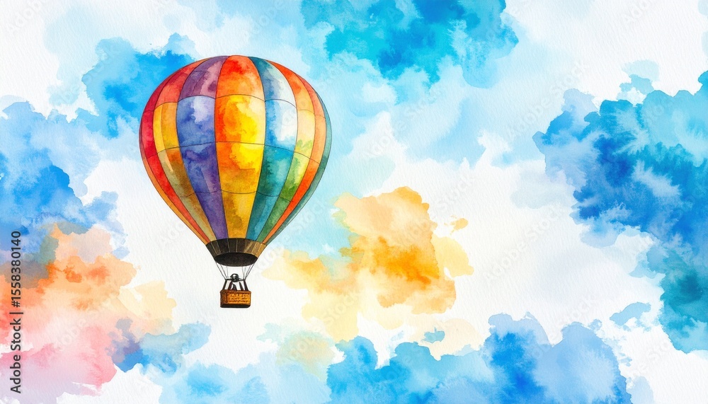 Naklejka premium 風船と空の背景素材2