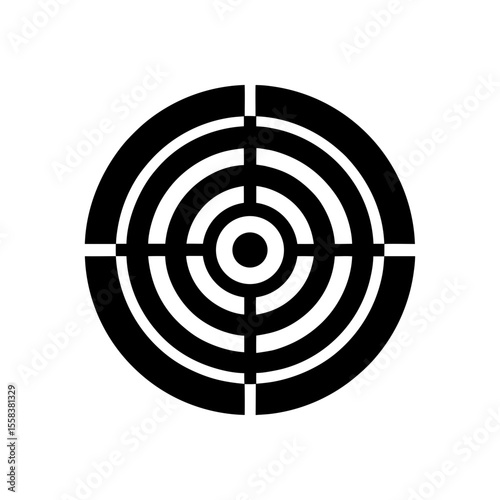 Abstract target vector icon with accuracy and focus theme on white background  