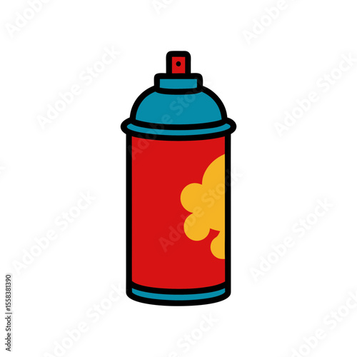 Graffiti spray can vector artwork for creative and street art theme on white background  