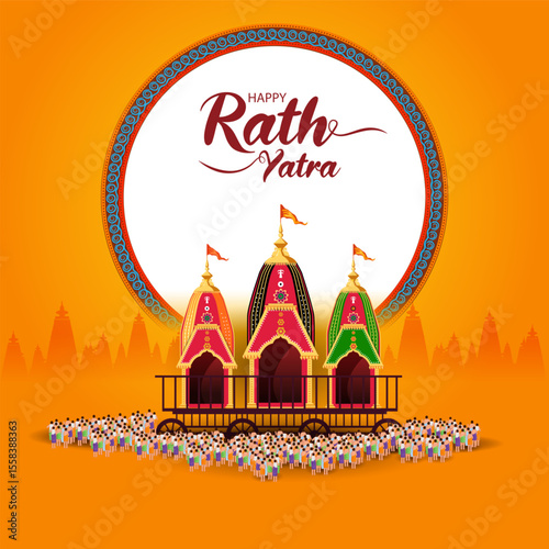 Rath Yatra Lord Jagannath festival Holiday background celebrated in Odisha, India