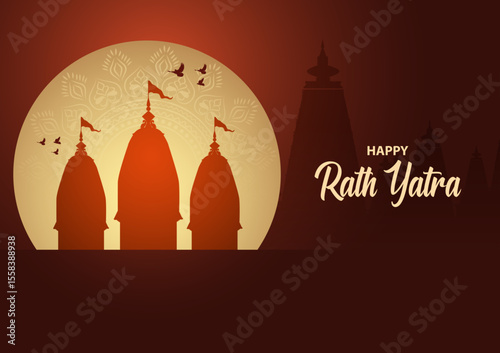 Rath Yatra Lord Jagannath festival Holiday background celebrated in Odisha, India