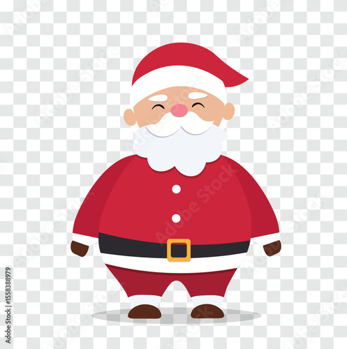 Cute Santa Claus characters isolated on transparent background