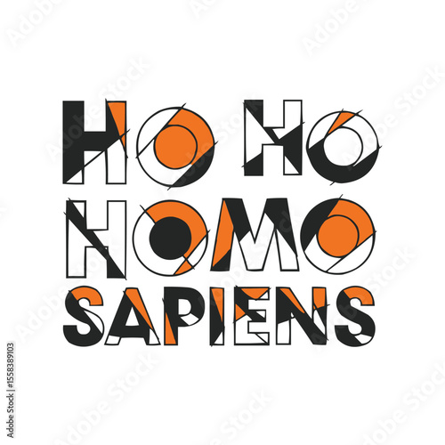 Intriguing Typography Art Displaying "Homo Sapiens" with Geometric and Color Accents a Bold Statement in Modern Design Aesthetics