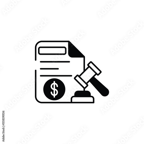 Financial Law icon design with white background stock illustration