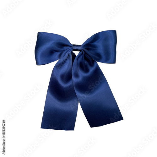 blue bow isolated on white background