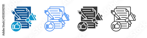 Copy Writing Icon Set Multiple Style Collection