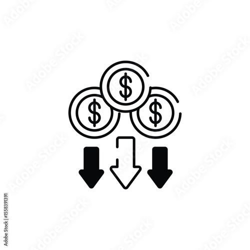 Passive Income icon design with white background stock illustration