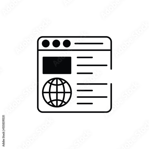 Web Content icon design with white background stock illustration