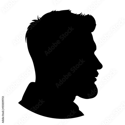 Silhouette of man with styled beard, sharp profile and clean aesthetic