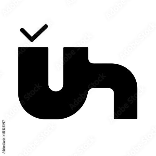 Silhouette of sealed ductwork with checkmark icon, leak-free system efficiency