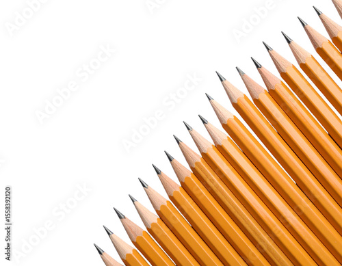  Stack of sharpened lead pencils arranged diagonally on whiterface (2)