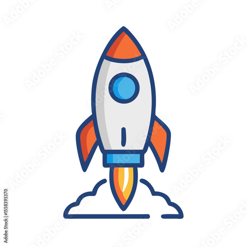 space rocket vector illustration - Rocket Icon on White Background.