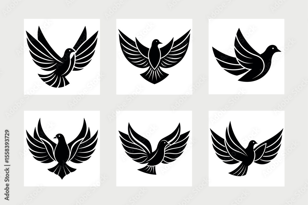 Fototapeta premium Bird dove icon vector illustration. 