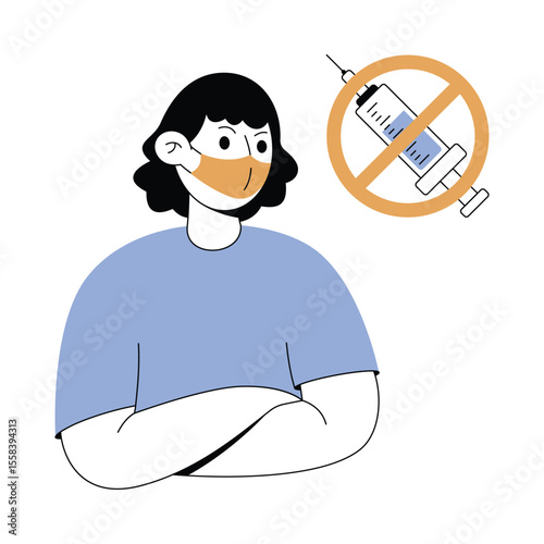 Refusal of vaccination Modern illustrations. Eps 10 file 