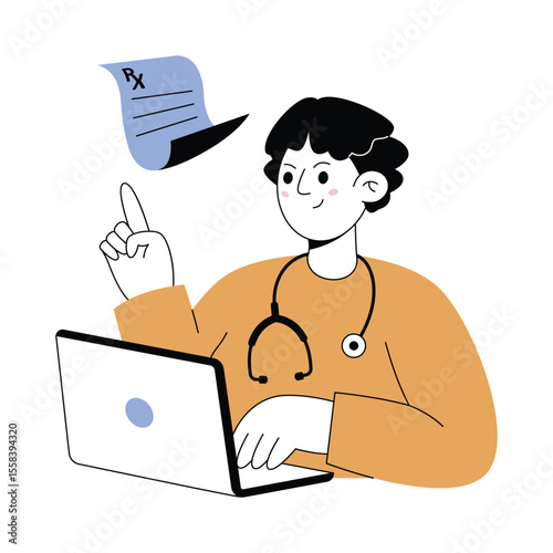 Medical scribe Modern illustrations. Eps 10 file 