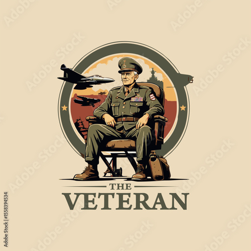 the veteran logo design template.  editable and ready to use