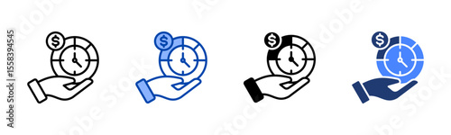 Time Allocation icon sheet multiple style collection