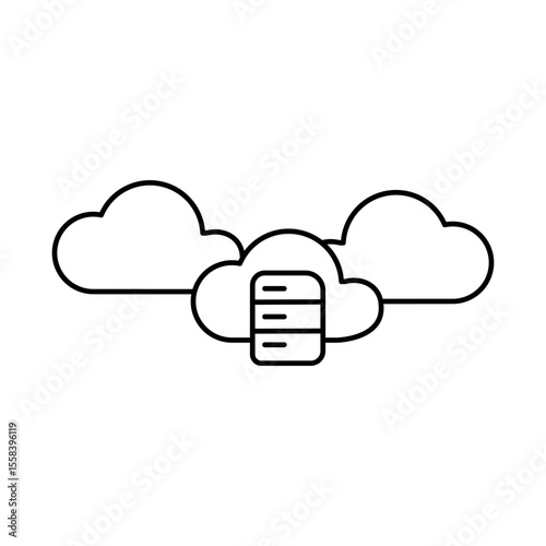 Cloud Data Center Editable Stroke Icon