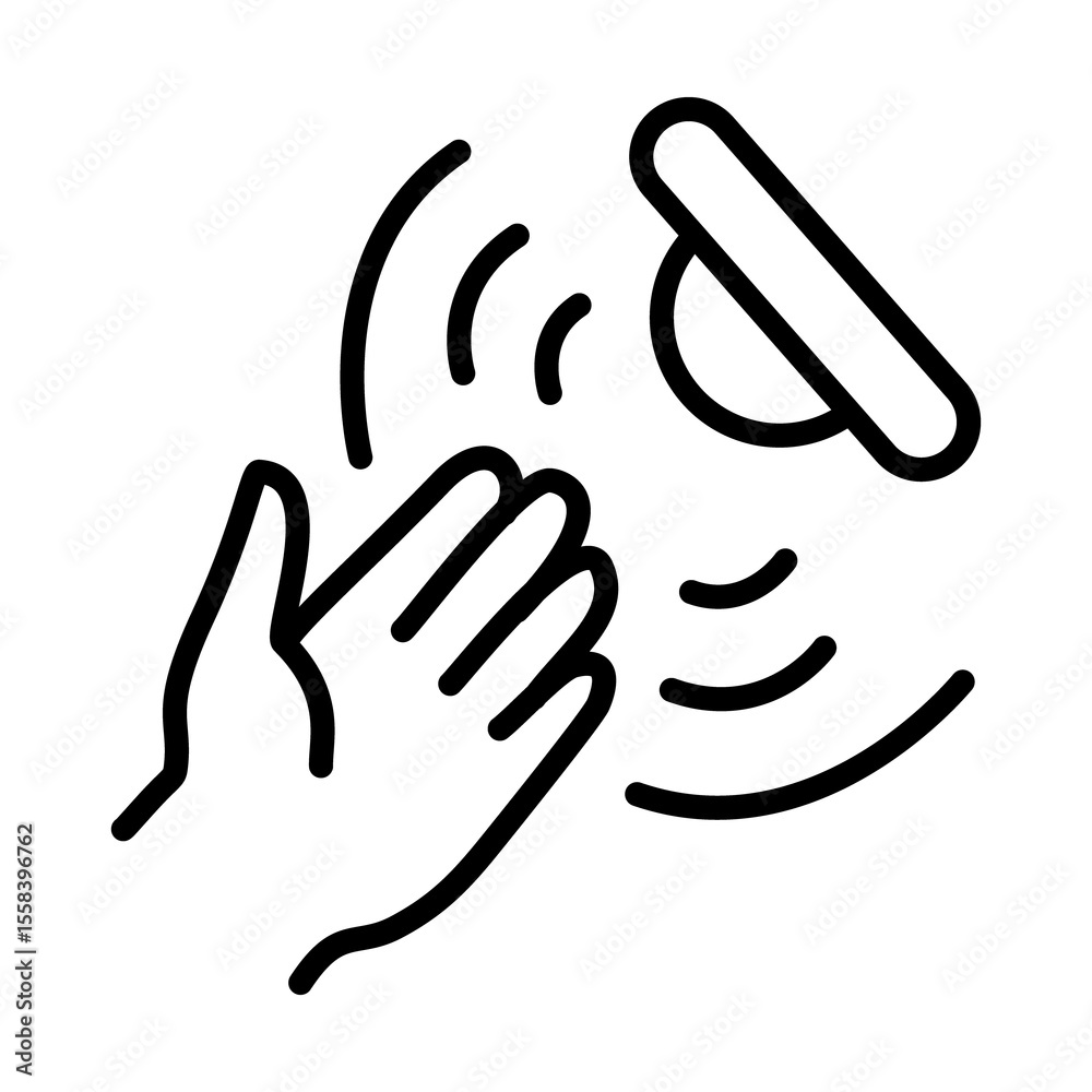 Fototapeta premium Contactless Gesture Control Editable Stroke Icon