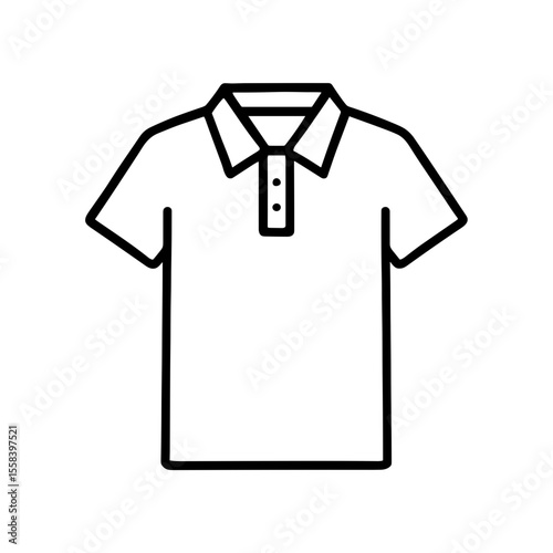 Polo shirt icon outline – symbol of sporty elegance and smart casual wear