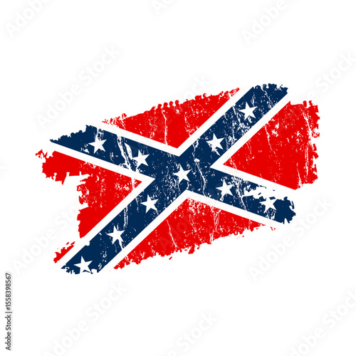 stylized confederate flag with grunge effect – vintage confederacy flag – vector illustration