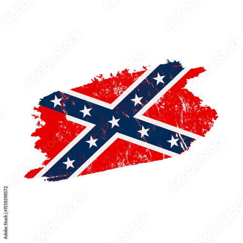 stylized confederate flag with grunge effect – vintage confederacy flag – vector illustration