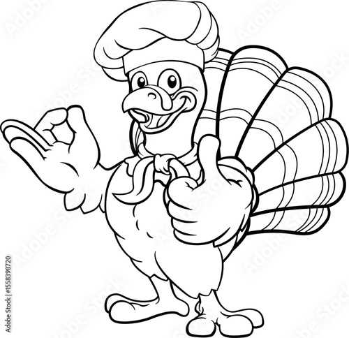A turkey chef hat Thanksgiv...