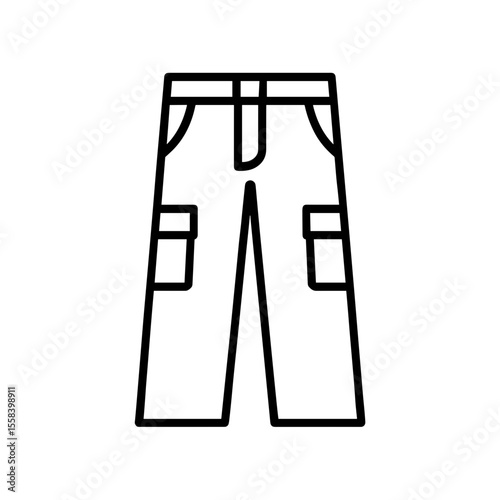 Cargo pants icon outline – symbol of utility and functional streetwear