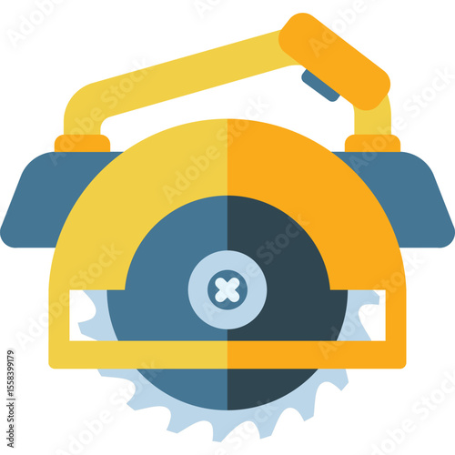circular saw vector flat illustration