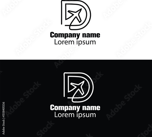 D Letter Airplane Logo