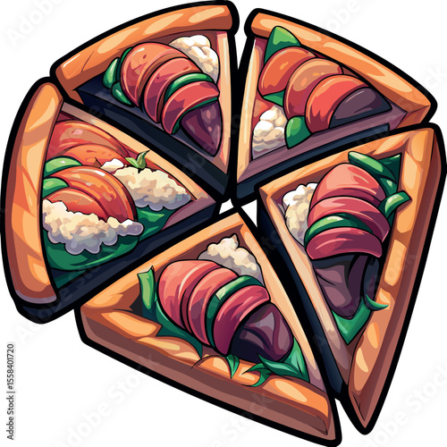 gustosa pizza tagliata a spicchi 02