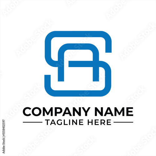 Modern and Abstract SA Logo Design with Overlapping Shapes for Company Identity and Branding Purposes in Blue Color
