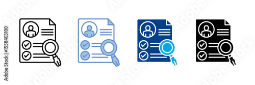 Job Description Icon set multiple style collection