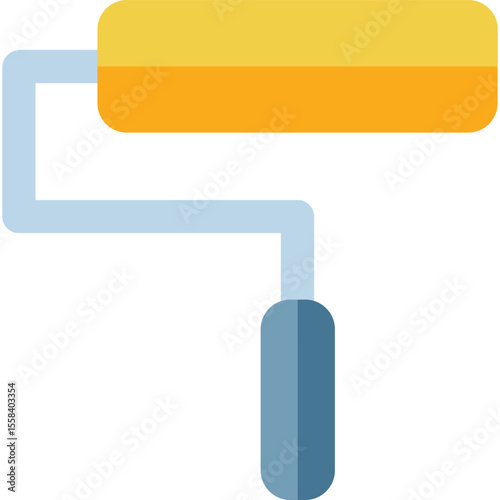 paint roller vector flat illustration