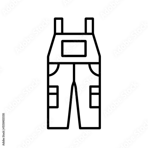 Overalls icon outline – symbol of utility, workwear and casual fashion