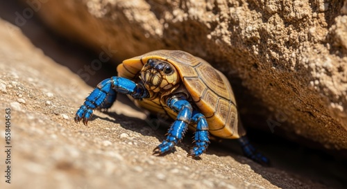 Monocentropus balfouri: Tarantula Emerging from Rocky Crevice
