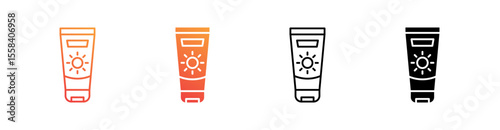 Sunscreen Multiple Style Icon Set 
