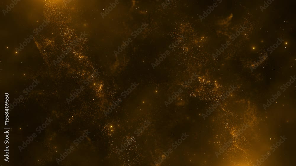 Particle gold dust flickering Sparks golden stars shine special light black background. Christmas bokeh. Abstract sparkles. Sparkling magical dust particles. fast energy flying wave line flash lights.
