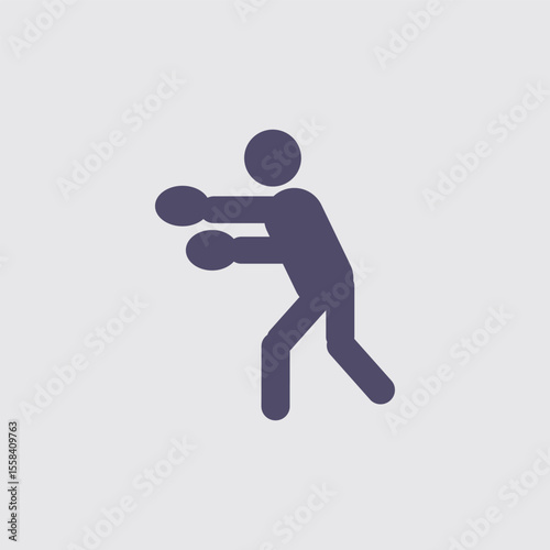 A boxing icon presents a strong pose showcasing a powerful sport with discipline, strength, and fighting skills.