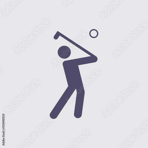 Stylish depiction of a golfing figure in action, showcasing a minimalistic golf player icon suitable for various designs.