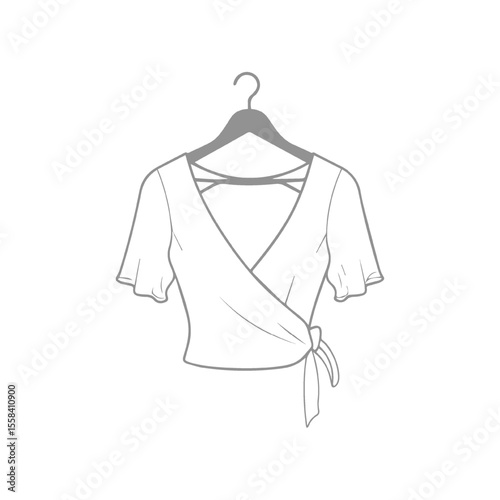 Bold Line Illustration of a Night Dress
