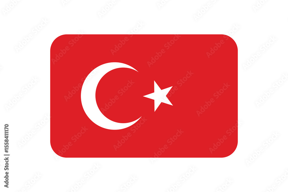 Obraz premium Turkey flag official colors and proportion digital vector illustration.