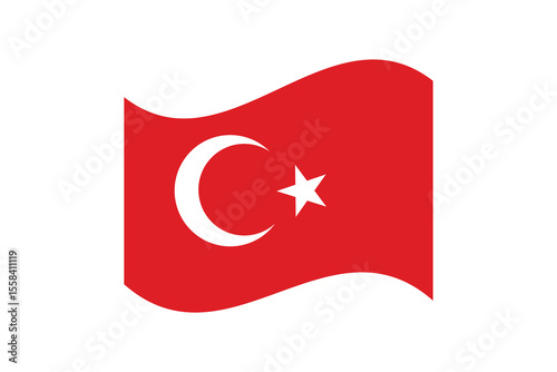 Turkey flag official colors and proportion digital vector illustration.