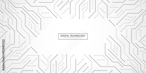 Motherboard technology abstract texture design. Creative idea AI banner concept for internet technology. Software coding. Digital concept for poster, cover, banner, header, web, presentation template.