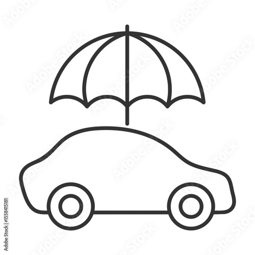 Car insurance linear icon. Transport and driver protection. Auto coverage and protection. Accident coverage. Thin line illustration. Contour symbol. Vector outline drawing. Editable stroke